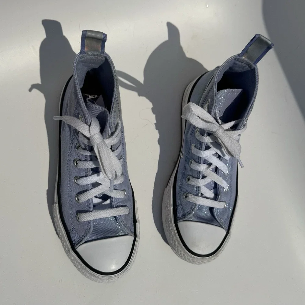 Converse All Star High Top Kids' 2 Chuck Taylor Lavender Glitter Sparkly School